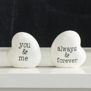 New- Mini Heart Shaped Salt and Pepper Shakers